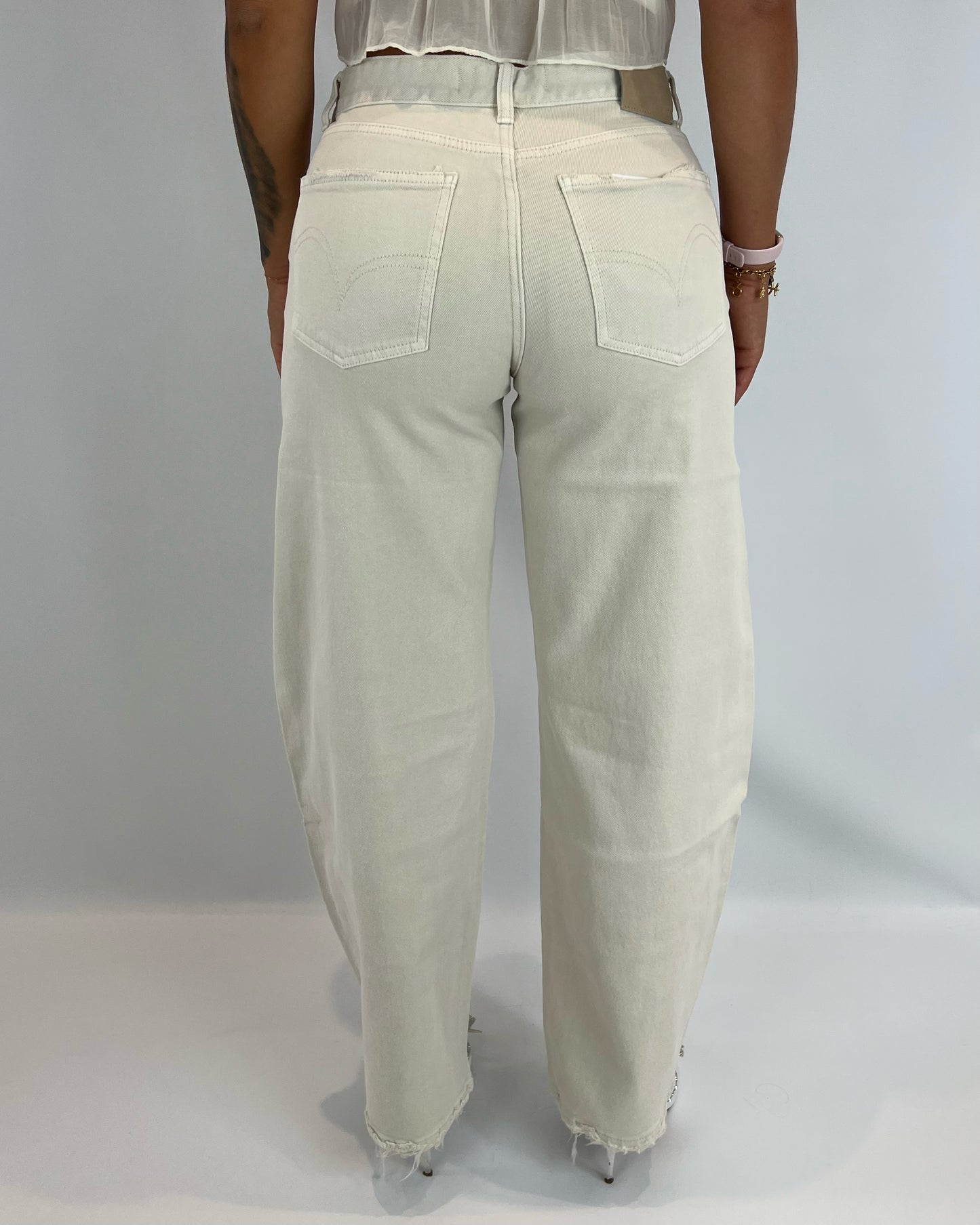 Barrel Jeans Midwaist - Beige