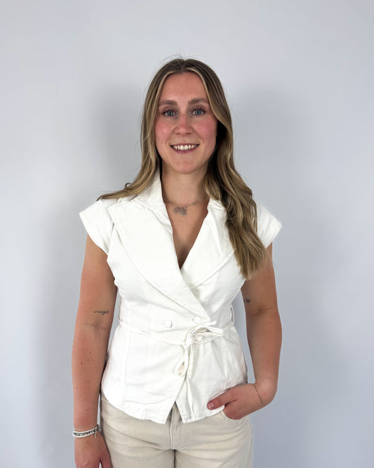 Waistcoat Top - White