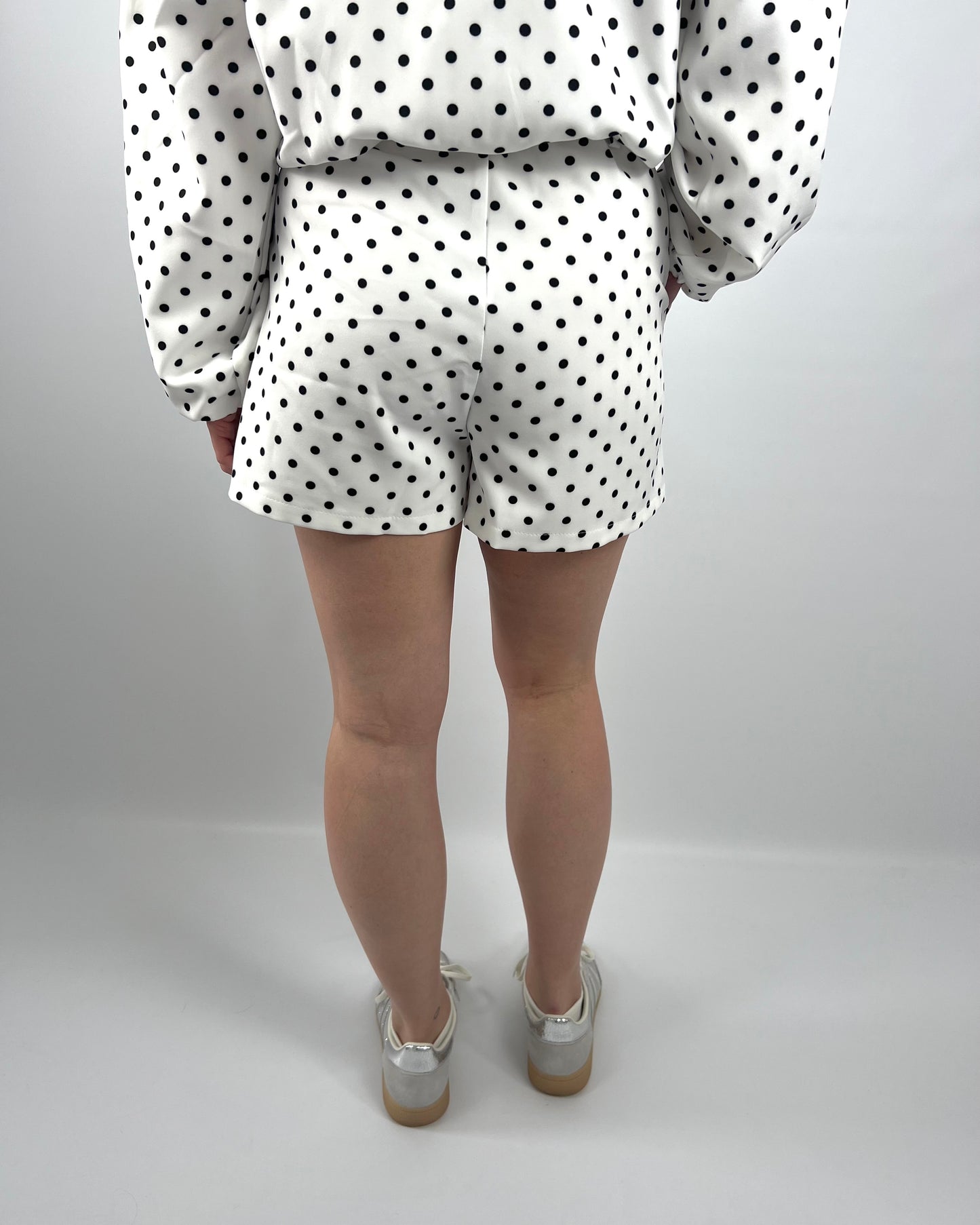 Polka Dot Shorts - White
