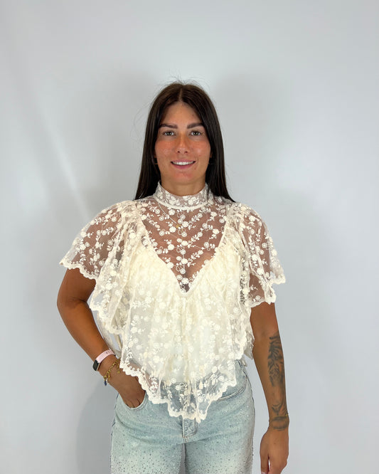 Lace Top - Beige