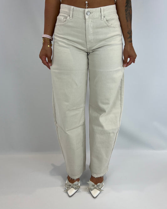 Barrel Jeans Midwaist - Beige