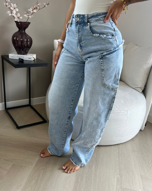 Balloon Cargo Jeans - Light Blue