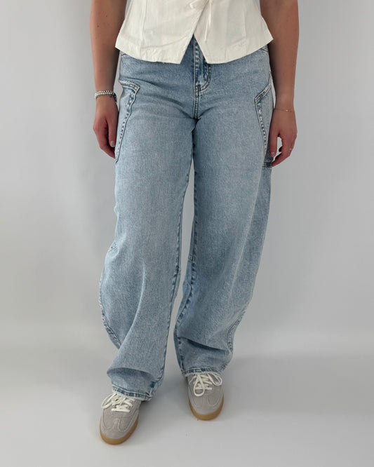 Balloon Cargo Jeans - Light Blue