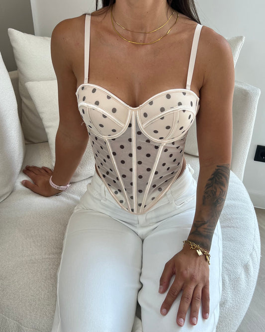 Polka Dot Corset Top