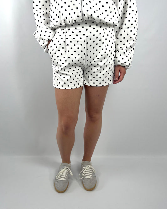 Polka Dot Shorts - White