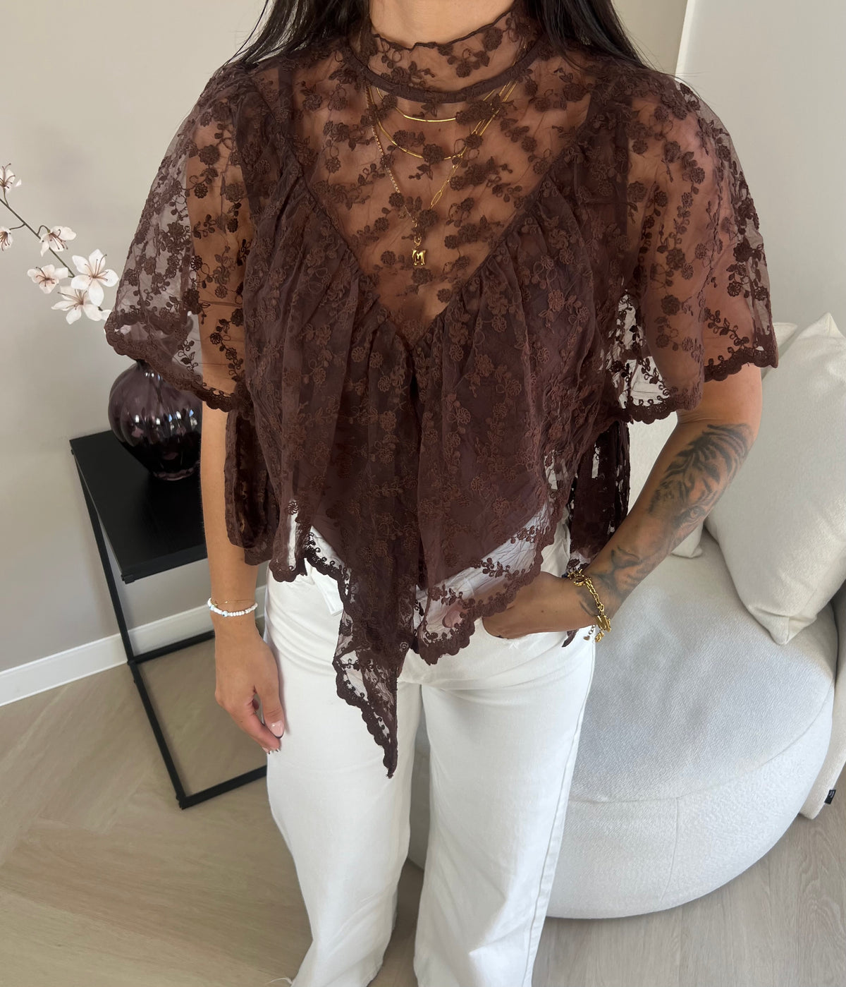 Lace Top - Brown